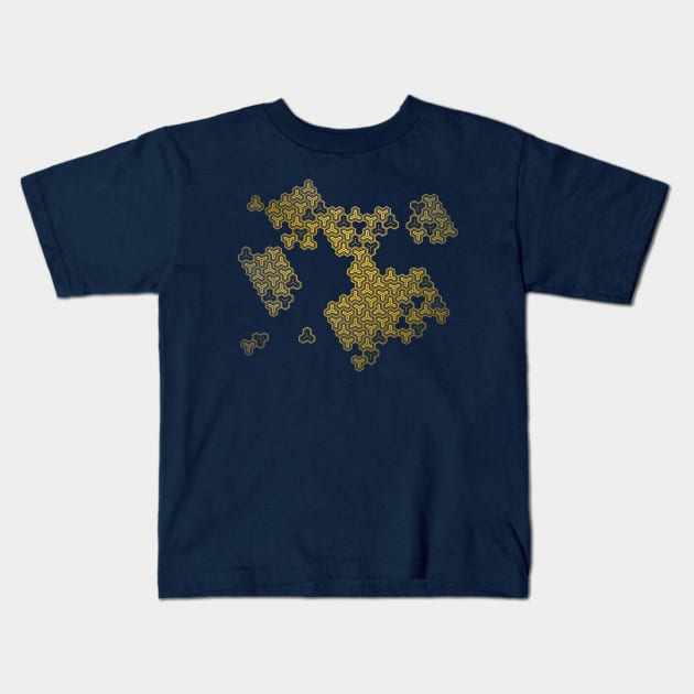 Japanese art inspired golden like pattern Kids T-Shirt by Blacklinesw9